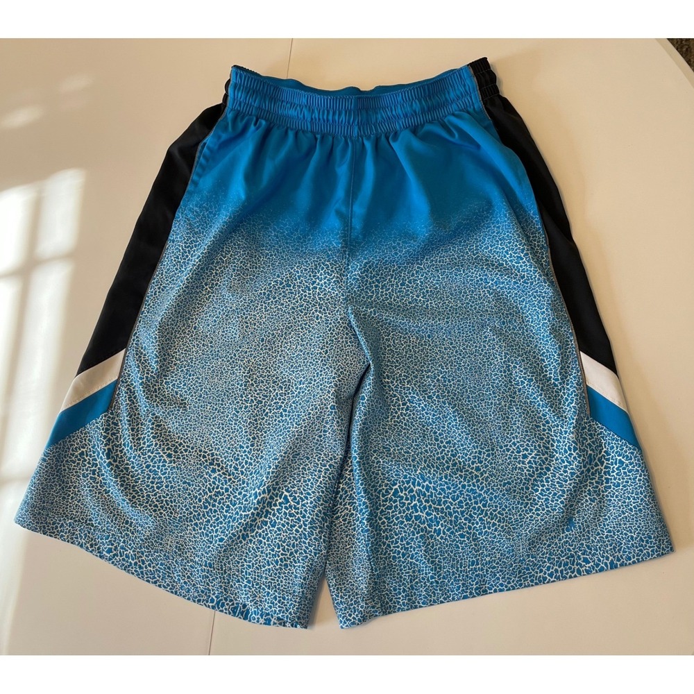 Nike Dri Fit Basketball Shorts Blue‎ Aqua Abatract Color Block Athletic Gym L
